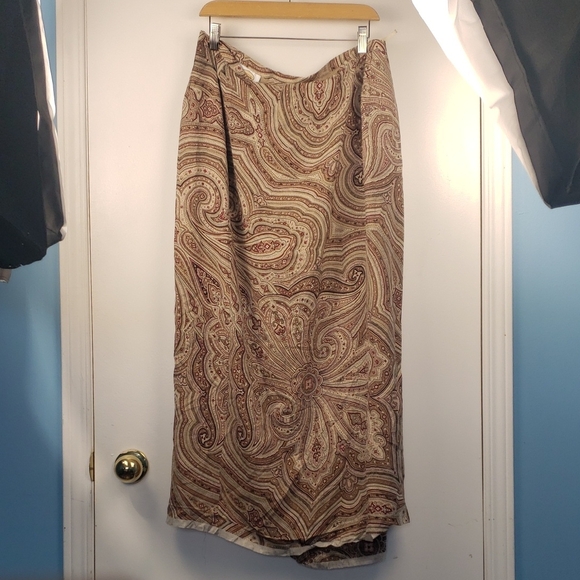 Talbots Dresses & Skirts - Vintage Talbots Pure Silk Paisley Midi Wrap Skirt Lined Button Closure Size 16